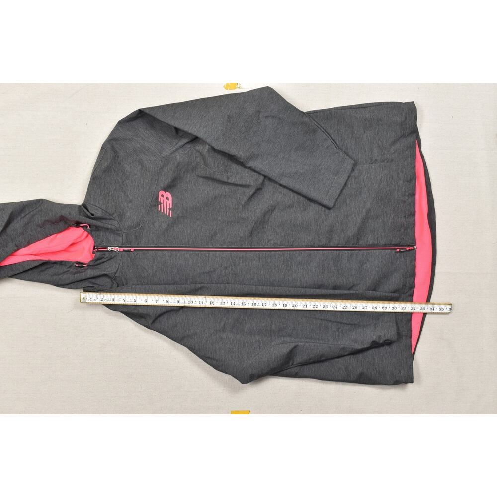 New Balance Women's 3X Gray Pink Full Zip Hooded Windbreaker Jacket Lightweight - Picture 7 of 8
